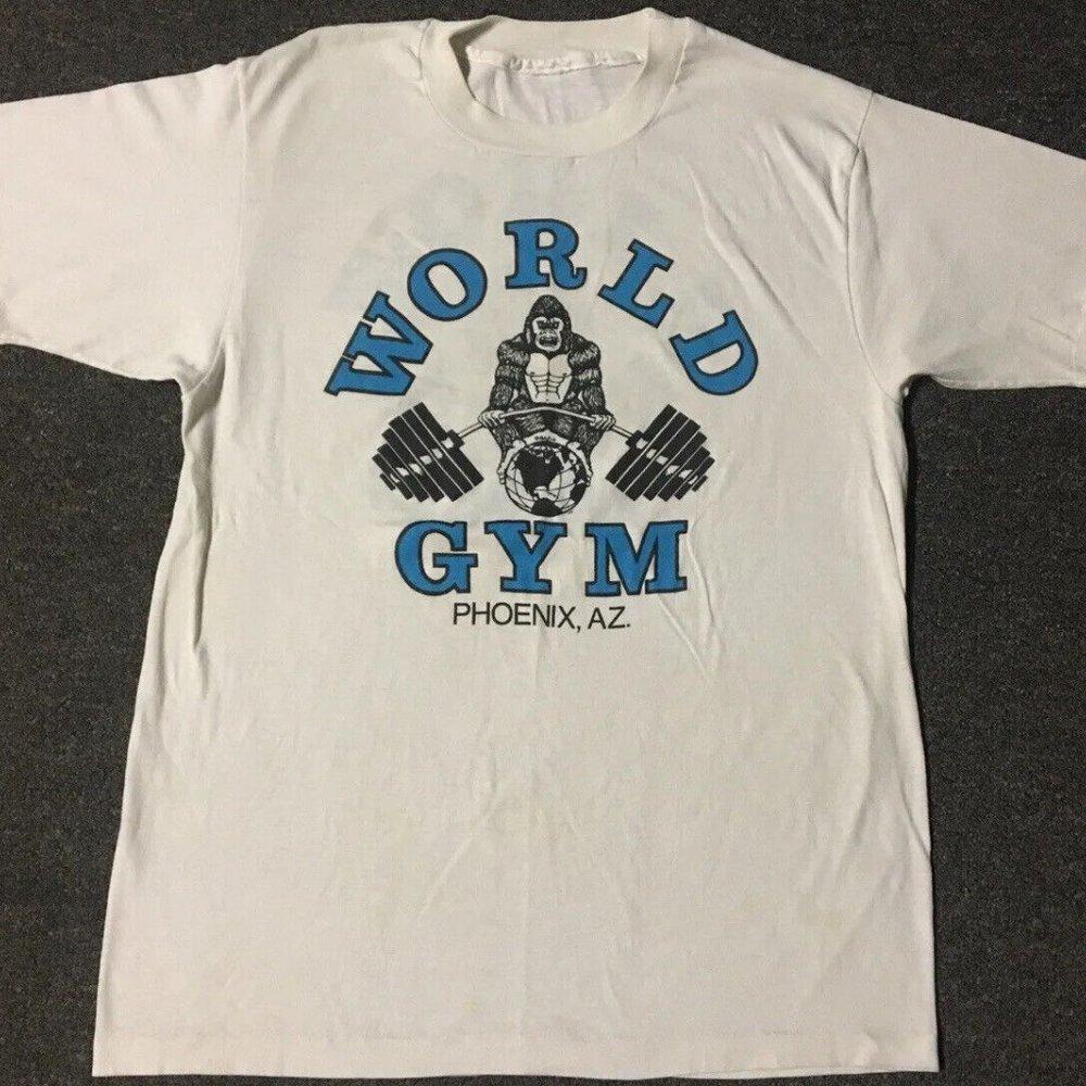 80s World Gym Phoenix Bodybuilding Fitness Retro Graphic T Shirt
